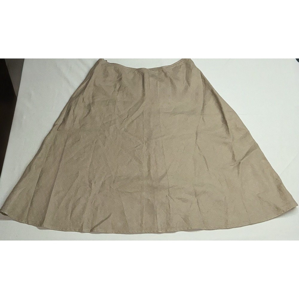 Eileen Fisher Skirt Women's Petite Large Brown /Camel A-Line Pull On Linen